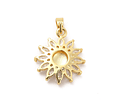 Colgante de Girasol Con Circones y Vidrio | Baño de oro 18k