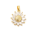 Colgante de Girasol Con Circones y Vidrio | Baño de oro 18k