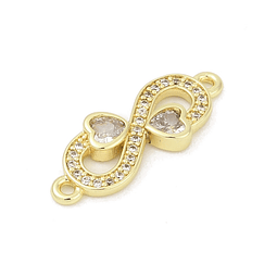  Conector Infinito Con Circones | Baño de oro 18k
