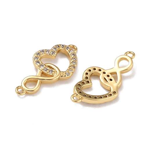 Conector Corazón e Infinito | Baño de oro 18k