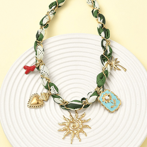 Collar Pañuelo Con Cadena | Acero Inoxidable