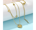 Collar Doble de Corazón | Acero Inoxidable