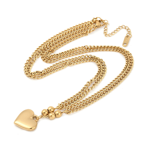 Collar Corazón Con Balines | Acero Inoxidable