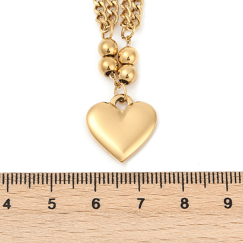 Collar Corazón Con Balines | Acero Inoxidable