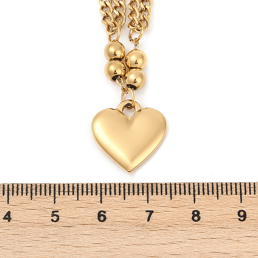 Collar Corazón Con Balines | Acero Inoxidable