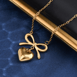  Collar Lazo Con Corazón | Acero Inoxidable
