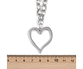 Collar Cadena Eslabon Con Corazón | Acero Inoxidable