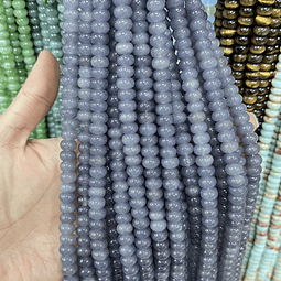 Piedra Natural Rondel | Agua Marina Oscura | 8mm