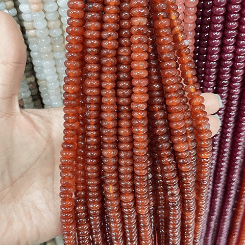 Piedra Natural Rondel | Cornalina