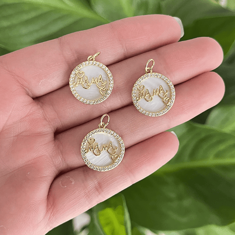 Colgante Redondo Mamá | Baño de oro 18k