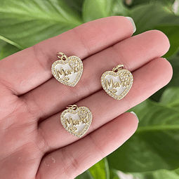 Colgante Corazón Mamá | Baño de oro 18k