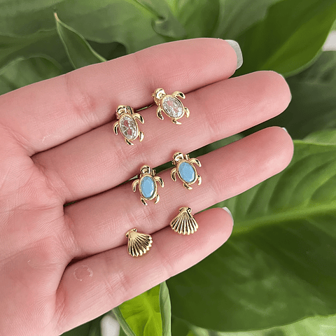 Aros Con Tornillo Baño De Oro 18k 