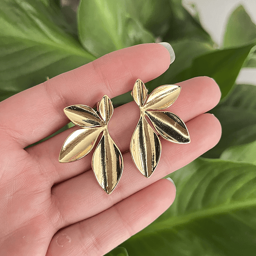Aros de Hoja | Baño de oro 18k