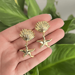 Aro Almeja Con Estrella | Baño de oro 18k