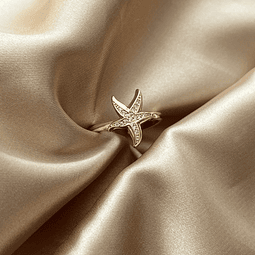 Anillo Ajustable Estrella de Mar | Baño de oro 18k
