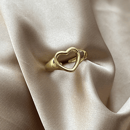 Anillo Ajustable Corazón | Baño de oro 18k