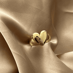 Anillo Corazón Ajustable | Baño de oro 18k
