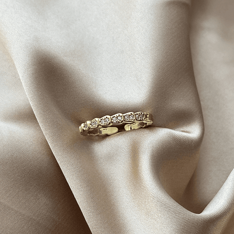 Anillo Ajustable Circones | Baño de oro 18k