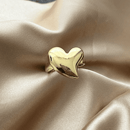 Anillo Ajustable Corazón | Baño de Oro 18k