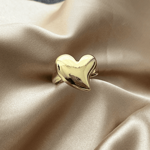 Anillo Ajustable Corazón | Baño de Oro 18k