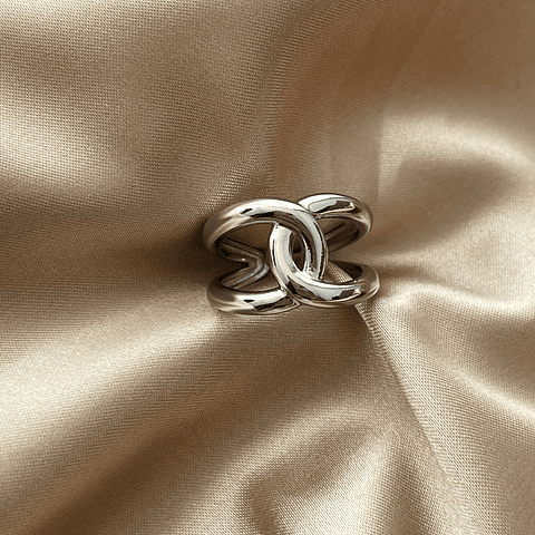 Anillo Nudo Ajustable | Baño de Plata<
