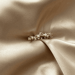 Anillo Circones con corazones | Baño de oro 18k