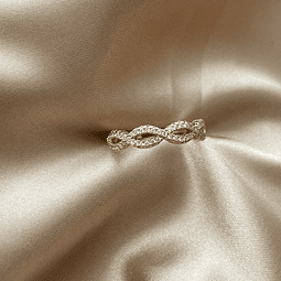 Anillo Ajustable Infinitos Con Circones | Baño de oro 18k