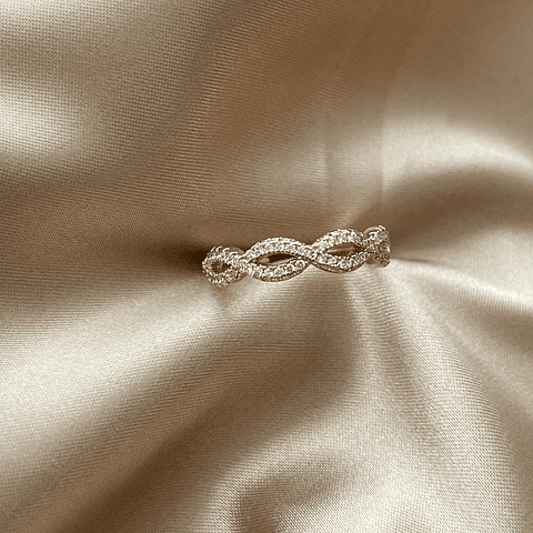 Anillo Ajustable Infinitos Con Circones | Baño de oro 18k