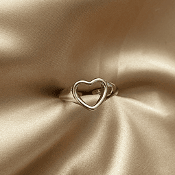 Anillo Ajustable Corazón | Baño de Plata