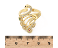 Anillo Ajustable Pavo Real | Baño de oro 18k