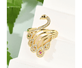 Anillo Ajustable Pavo Real | Baño de oro 18k