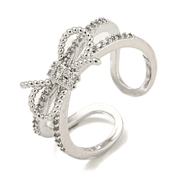  Anillo Ajustable Lazo | Baño De Plata