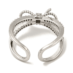  Anillo Ajustable Lazo | Baño De Plata