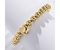 Pulsera Ajustable con Balines 6mm y Corazón | Baño De Oro