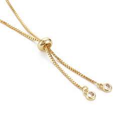  Pulsera Ajustable con Circones de Colores | Baño de oro 18k