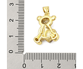 Colgante Oso Con Cristal de Corazón Lila | Baño de oro 18k