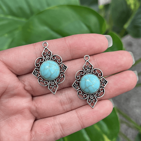 Colgante Rombo Bohemio Turquesa