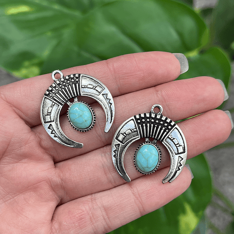 Colgante Cuerno Bohemio Turquesa