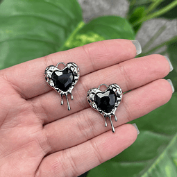 Colgante Corazón Negro Derretido | Y2K