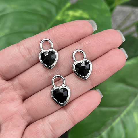 Colgante Corazón Cristal Negro | Y2K