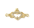 Conector Corazón Con Alas | Baño de oro 18k