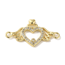  Conector Corazón Con Alas | Baño de oro 18k