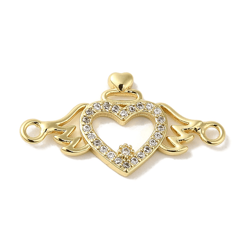 Conector Corazón Con Alas | Baño de oro 18k