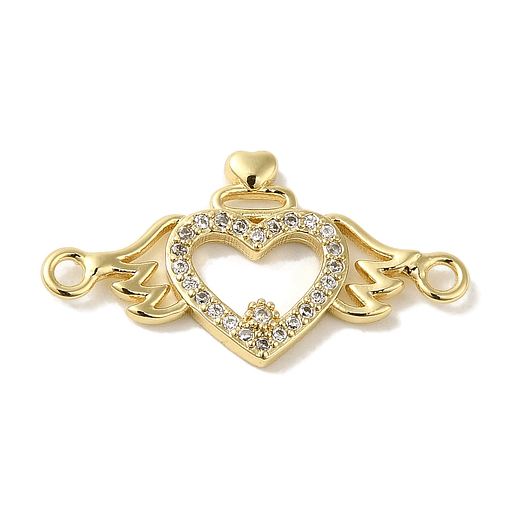Conector Corazón Con Alas | Baño de oro 18k