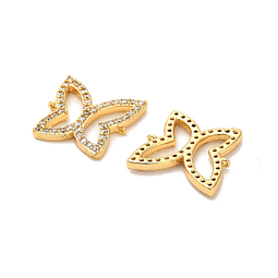  Conector Mariposa Con Circones | Baño de oro 18k