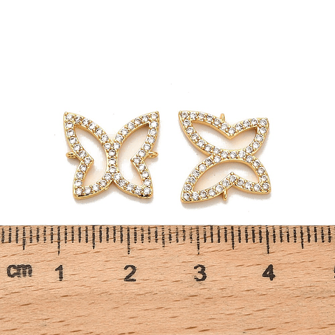 Conector Mariposa Con Circones | Baño de oro 18k