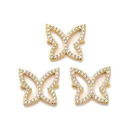  Conector Mariposa Con Circones | Baño de oro 18k