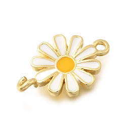  Conector Manzanilla Esmaltado | Baño de oro 18k