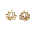 Conector Flor de Loto con Circones | Baño de oro 18k