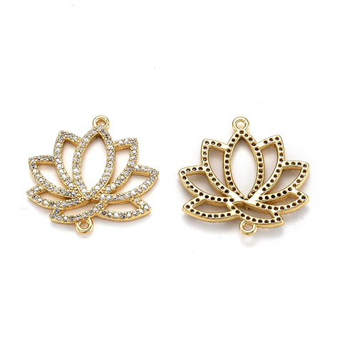 Conector Flor de Loto con Circones | Baño de oro 18k